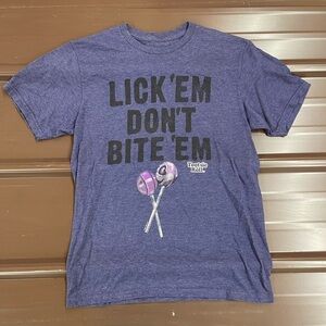 2012  purple/grape Tootsie Pop fitted tee size medium Lick ‘em Don’t Bite ‘em